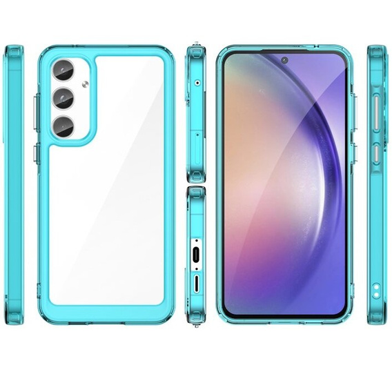 Case for Samsung Galaxy A55 5G, Fusion Hybrid, transparent / blue