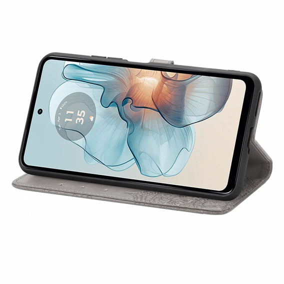 Flip case for Motorola Moto G24 / G24 Power / G04, Mandala, grey