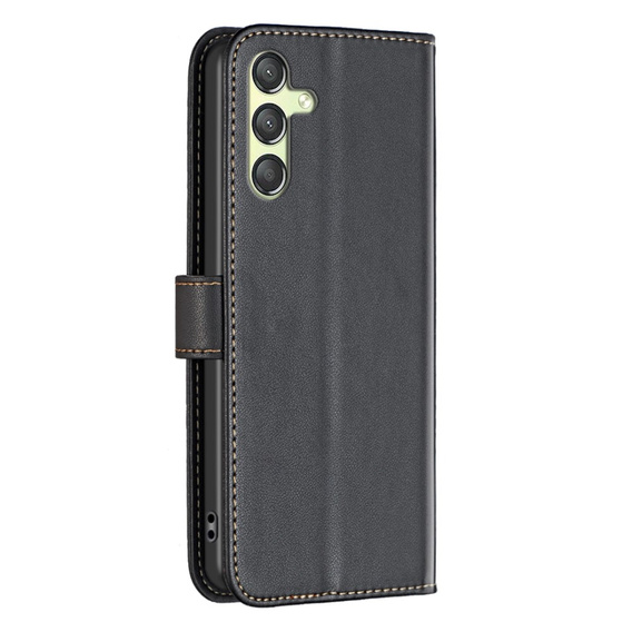 Flip case for Samsung Galaxy A25 5G, BINFEN Wallet, black + 9H glass