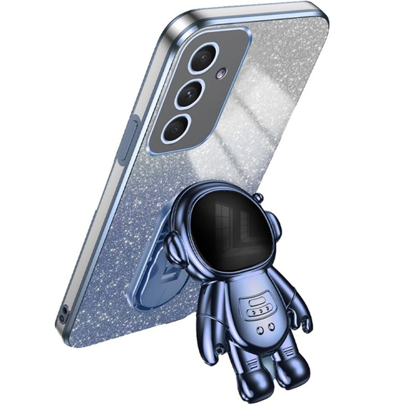 Case for Samsung Galaxy A55 5G, Glitter Astronaut, blue