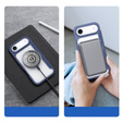 Dux Ducis case for iPhone Air, Skin X Pro, with flap, for MagSafe, navy blue