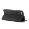 CASEME case for Samsung Galaxy S22 5G, Leather Wallet Case, black