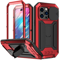 Case for iPhone 14 Pro, R-JUST CamShield Slide, armoured, red / black