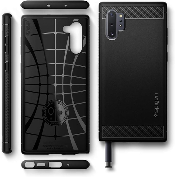 Spigen Case for Samsung Galaxy Note 10+ Plus, Rugged Armor, Black