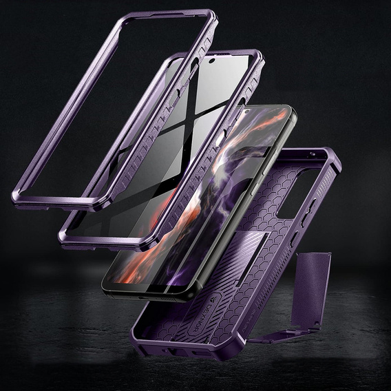 Armored case for Samsung Galaxy A34 5G, Dexnor Full Body (Two Frames), purple