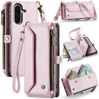Wallet case with lock and straps for Samsung Galaxy A17 5G - pink
