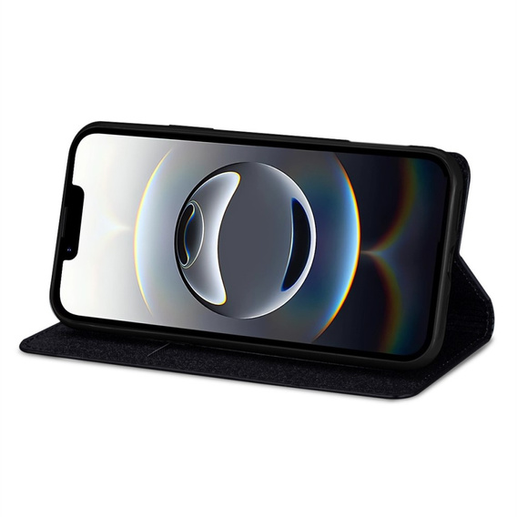 Flap case for iPhone 16E, Card Slot Glittery, black