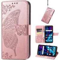 Flip case for OnePlus Nord 4, Butterfly, pink rose gold