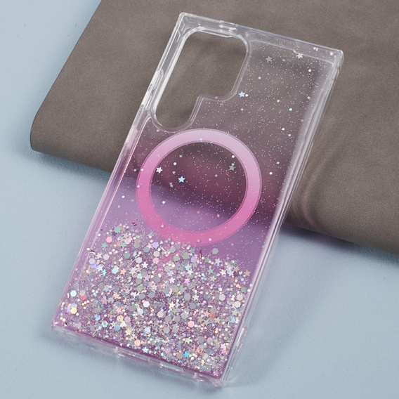 Case for Samsung Galaxy S24 Ultra, Glittery, for MagSafe, pink