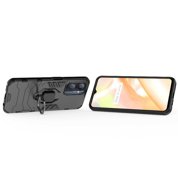 Case for Realme C33, Kickstand Ring, black