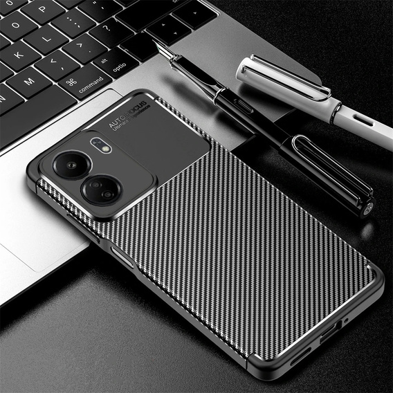 Case for Xiaomi Redmi 13C / Poco C65, Carbon Gel, black