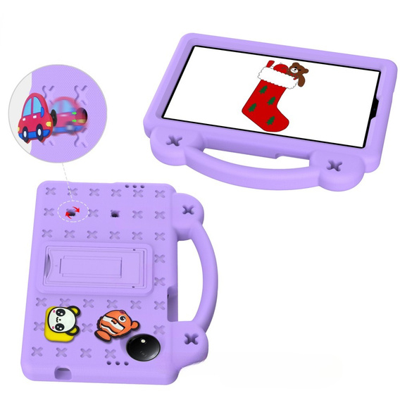 Children's case for Xiaomi Redmi Pad SE 8.7", Cute Patterns, with stand, purple