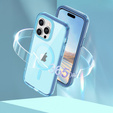 Case for iPhone 16 Pro, Shockproof Hybrid, with screen film, for MagSafe, blue