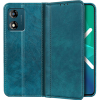 Flip case for Motorola Moto E13, Split Leather, green