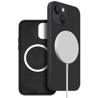 Case for iPhone 14, Silicone MagSafe, black