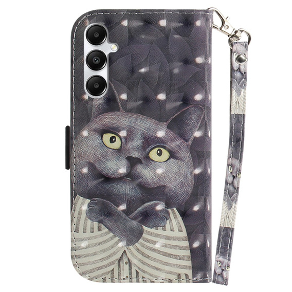 Flip case for Samsung Galaxy A05s, Wallet, Cat, grey