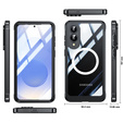 Case for Samsung Galaxy S25 Edge, Shockproof, with glass, for MagSafe, black