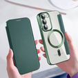 Flip case for Samsung Galaxy S23, Wallet, MagSafe, green