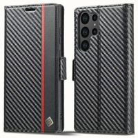 Flap case for Samsung Galaxy S25 Ultra, Carbon LC.IMEEKE, black