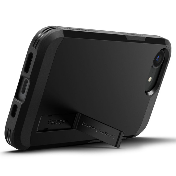 Spigen case for iPhone 16E, Tough Armor Mag MagSafe, black + 9H Tempered Glass
