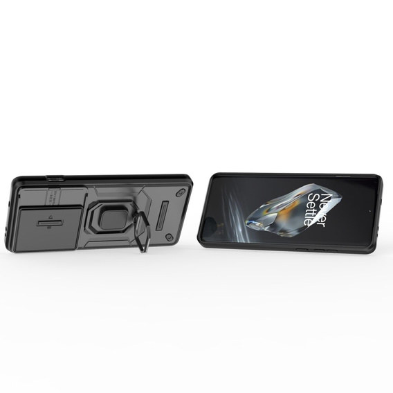 Case for OnePlus 12 5G, KickStand Camera Lens, black