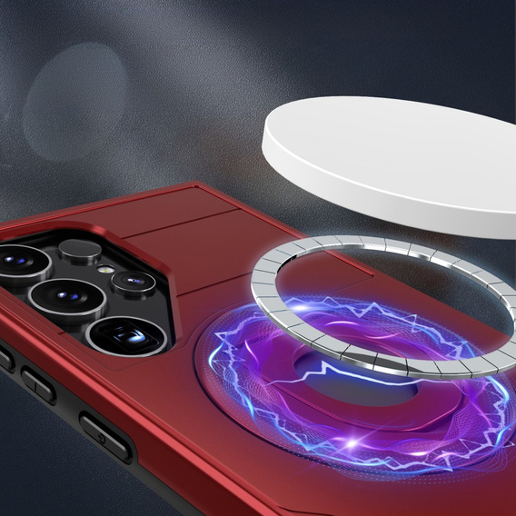 Case for Samsung Galaxy S24 Ultra, Military Magnet, for MagSafe, red