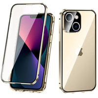 Case for iPhone 13, Magnetic Dual Glass, gold