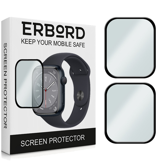 2x ERBORD Hybrid Glass for Apple Watch 7/8/9 45mm