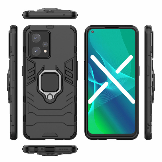 Case for Realme 9 Pro+ Plus / Realme 9 4G, Kickstand Ring, black