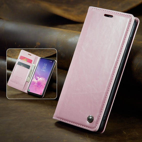 CASEME flip case for Samsung Galaxy S10+ Plus, Waxy Textupink, pink