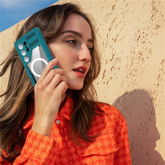 Waterproof case for Samsung Galaxy S24 Ultra, Redpepper, for MagSafe, blue