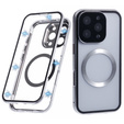 Magnetic Dual Glass MagSafe case for iPhone 16 Pro, silver