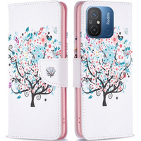 Flip case for Xiaomi Redmi 12C, Wallet, colorful tree, white