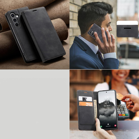 Case for Samsung Galaxy A55, ERBORD Vintage, black + Screen Glass