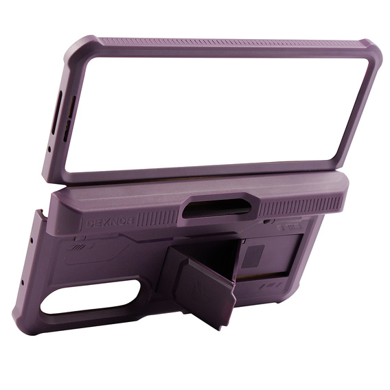 Armored case for Samsung Galaxy Z Fold 4 5G, Dexnor Full Body S-Pen Slot, purple