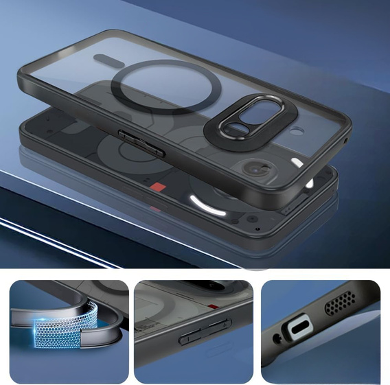 Case for Nothing Phone 3A, for MagSafe, ERBORD Matt Case, black