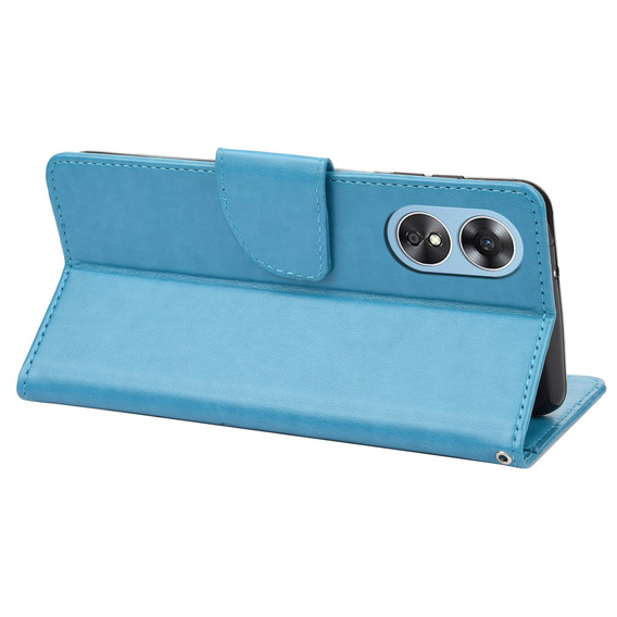Flip case for Oppo A17, Butterfly, blue