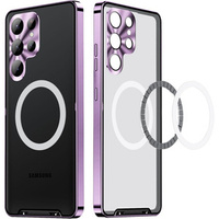 Camera Protection Case for Samsung Galaxy S23 Ultra, CamShield MagSafe, transparent / purple