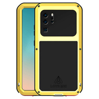 Love Mei Case for Huawei P30 Pro, armored with glass, yellow / black
