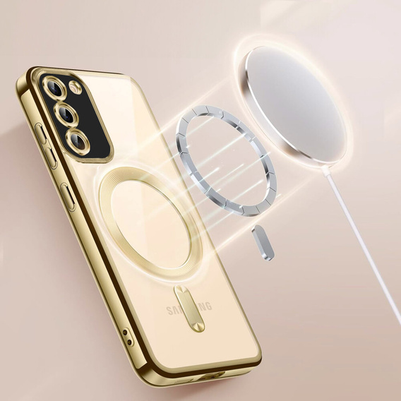 Case for Samsung Galaxy S20 FE, Electro MagSafe, gold + Screen Glass