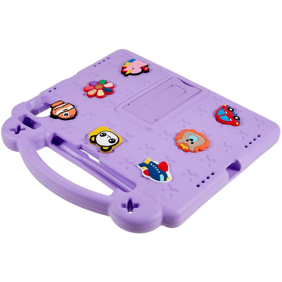 Children's case for Apple iPad Air 11" 6 gen. 2024, Cute Patterns, with stand, purple