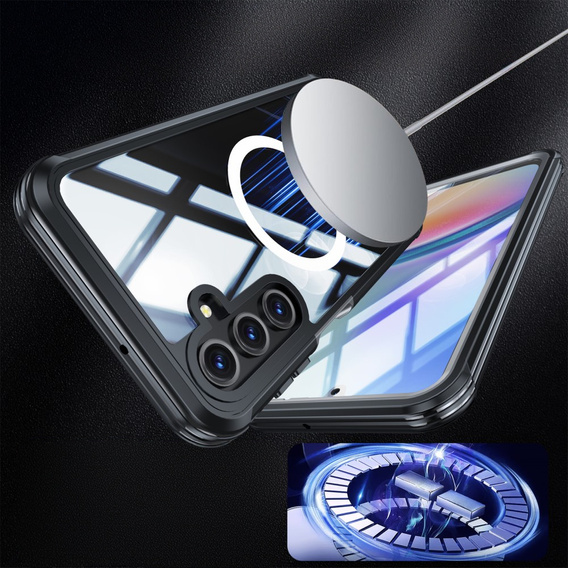 Case for Samsung Galaxy A16, Shockproof, with glass, for MagSafe, black