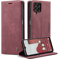 CASEME case for Samsung Galaxy M33 5G, Leather Wallet Case, maroon