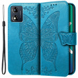 Flip case for Motorola Moto E13, Butterfly, blue