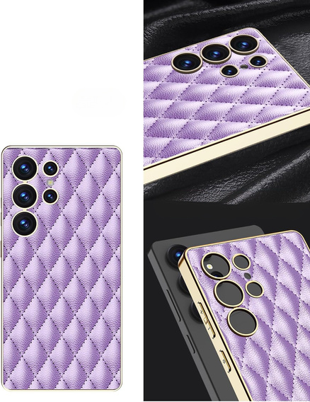 Case for Samsung Galaxy S25 Ultra, Leather Rhombus, purple