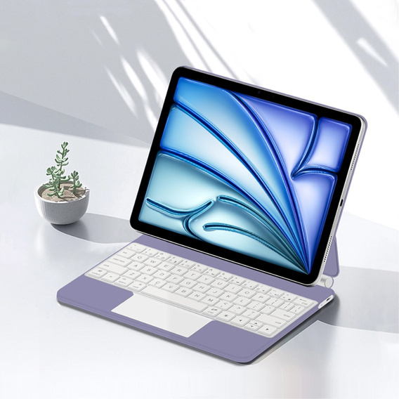 Keyboard Case for iPad Air 11" 2024, Magnetic Keyboard Touchpad, purple