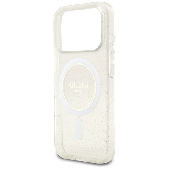 Guess IML Glitter Pearl Strap MagSafe Case for iPhone 17 Pro Max