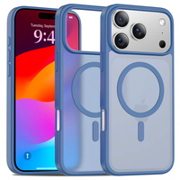 Matt Case for iPhone 17 Pro Max, for MagSafe, translucent blue
