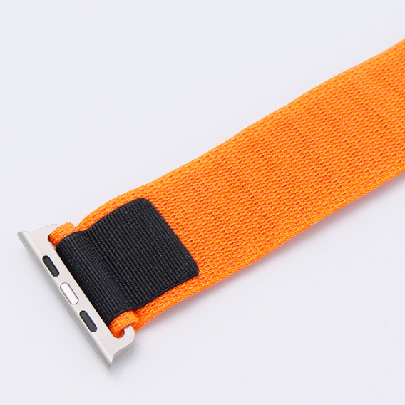 Nylon Strap for Apple Watch 1/2/3/4/5/6/7/8/SE/ULTRA 42/44/45/49mm, Orange / Black