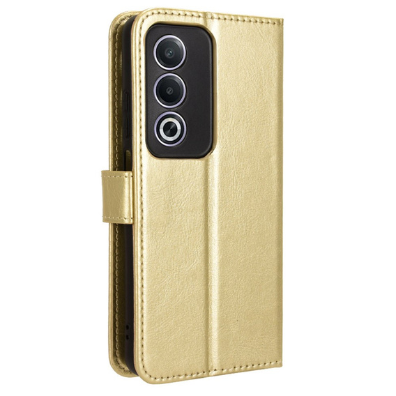 Flip case for Oppo A80, Crazy Horse Wallet, gold